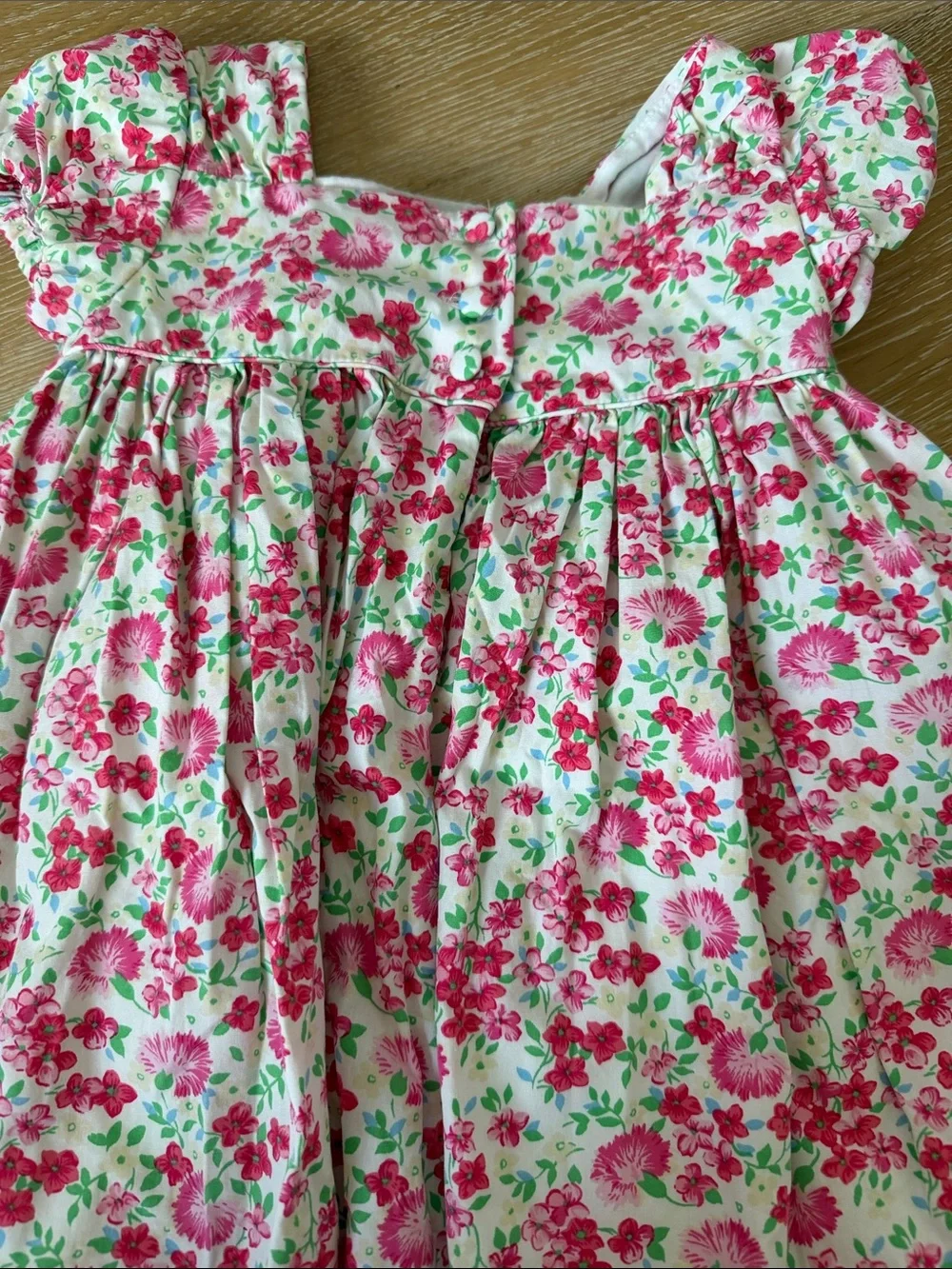 Ralph Lauren Girls Pink Floral Smocked Dress & Bloomers